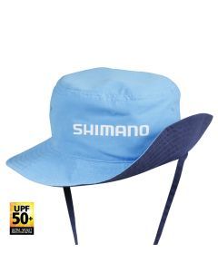 Shimano Kid's Navy/Cyan Reversible Bucket Hat - UPF 50+ Fishing Hat