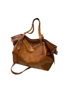 Leather Womens Tote Shoulder Crossbody Bag (Brown)