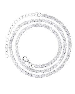 Prong Cuban Link Chain Necklace Rhinestone (A0924SL)