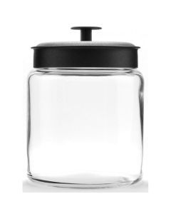 Anchor Hocking Montana 1.9L Glass Storage Jar w/Black Lid (18x15cm)
