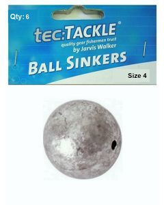 6 x Jarvis Walker 4 Ball Sinkers - Pre Packed 4 Ball Fishing Sinkers