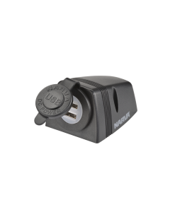 Narva Heavy-Duty Surface Mount Dual USB/USB-C Socket 81156 Black