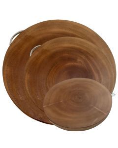 3pcs Round Acacia Wood Chopping Cutting Board Set – 30cm, 36cm & 39cm
