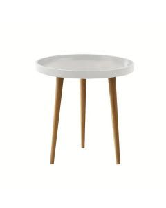 Minimalist Round White Coffee Table - Space-Saving Design
