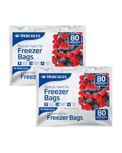 Hercules Tear-Off Freezer Bags Medium 80pk x2