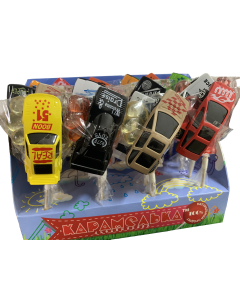 20 Pack Natural Lollipop Candy w/Toy Car Non-GMO 100% Natural Sweets Kids Party Favor Treats