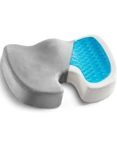 Gel Memory Foam Cushion Non-Slip Coccyx Support Pad Grey