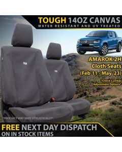 Volkswagen Amarok 2H (Cloth Seats) Retro Canvas 2x Front Seat Covers (In Stock)