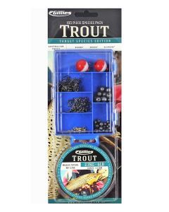 Gillies Trout Tackle Pack - 100 Piece Assorted Tackle Kit With 6lb Fishing Line