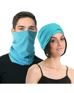 Light Blue Seamless Tube Bandana - Neck Gaiter/Face Mask/Head Scarf for Ski & Snow
