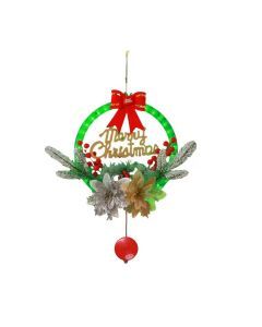 LED Christmas Garland with Wreath & Sign