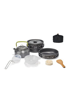 Camping Cookware Set for 1-3 Persons Black