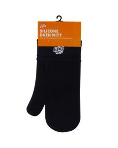 Silicone Oven Mitt Kitchen Baking Gloves Pot Holder - Black