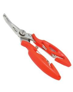 Stainless Steel 5 Inch Bent Nose Split Ring Pliers with Braid Cutting Function