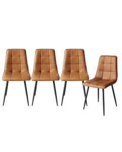 Levede 4x Dining Chairs Kitchen Chair Lounge Room Padded Seat PU Faux Leather