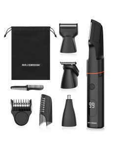 4 in 1 Body Hair Trimmer Kit for Men Waterproof Electric Shaver Black