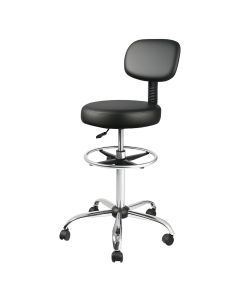 Levede Swivel Office Chair Ergonomic Stool Height Adjustable Footrest Backrest