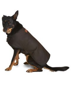 Didgeridoonas Brown Water Repellent Oilskin Cotton Twill Lined Dog Rain Coat Jacket