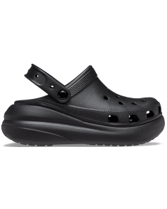 Crocs Classic Crush Womens Platform Clogs - Black (Sandals/Slides)