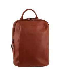 Pierre Cardin Mens Leather Business Laptop Backpack Bag - Cognac