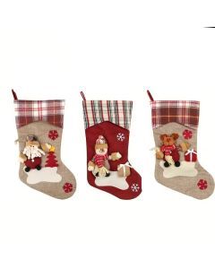 Classic Christmas Stocking Set Polyester Decor (3pcs)