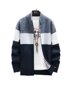 Mens Fleece Zipper Cardigan Winter Jacket Sweater