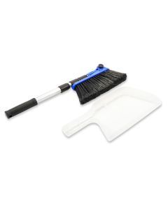 Camco Adjustable Broom With Clip On Dust Pan