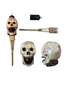 Halloween Mummy Skull Tiki Torch Outdoor Decor