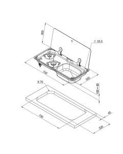 NCE CAN Cooker Range with Built-in Sink - Right Side
