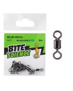 10 Pack of Bite Science Black Rolling Fishing Swivels