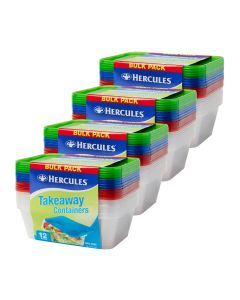 Hercules Takeaway Food Containers 12pk x 750ml x4