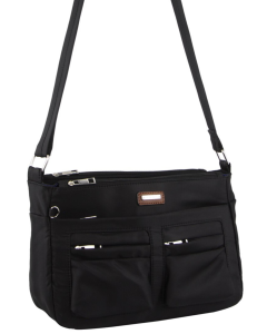 Pierre Cardin Casual Anti-Theft Crossbody RFID Blocking Bag - Black (Slash Proof Two-Tone)