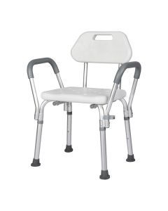 Levede Shower Chair Bath Seat Safety Stool Back Arms Adjustable Height Non-Slip