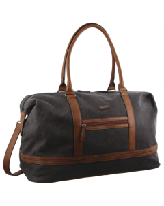 Pierre Cardin Unisex Canvas Overnight Travel Duffle Bag - Black (Business Luggage Weekend)