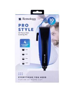 Remology Pro Style 10-Piece Home Hair Cutting Clipper Kit with 4 Comb Guides