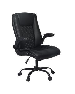 Levede Executive Office Chair Footrest PU Leather Tilt Gaming Work Seat Black