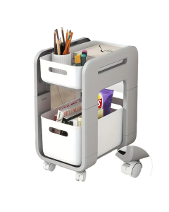 Drawer-Type Double-Layer Storage Rack with Wheels