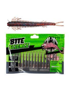 15 Pack of 2.5 Inch Bite Science Twitch Worm Soft Plastic Lures - Bloodworm