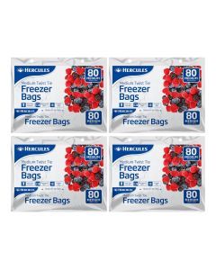Hercules Tear-Off Freezer Bags Medium 80pk x4