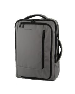 Pierre Cardin Mens 15" Laptop Travel Backpack Briefcase - Grey (Built-in USB Port)