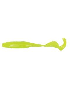 Zman 3 Pack of 7 Inch Streakz Curly Tailz Soft Plastic Lures - HOT CHARTREUSE