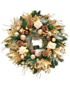Golden Bow Christmas Wreath
