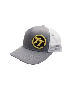 TT Fishing Heather Grey/White Premium Trucker Cap with Snap Closure