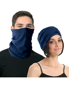 Navy Blue Seamless Tube Bandana - Neck Gaiter/Face Mask/Head Scarf for Ski & Snow