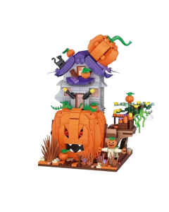Spooky Pumpkin House Mini Building Brick Toy