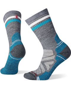 Smartwool Hike Light Cushion Tube Stripe Womens Crew Socks - Charcoal Light Grey - L