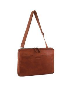 Pierre Cardin Mens Italian Leather 15" Laptop Business Bag - Cognac