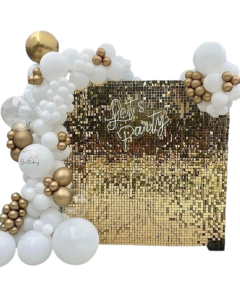 Light Gold Shimmer Wall Backdrop – 18 pcs Decorative Panels Glitter