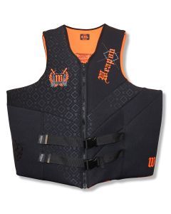 Weapon Super Size 7XL-8XL Neoprene PFD Buoyancy Life Vest Jacket Black/Orange