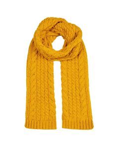 Dents Women’s Cable Knit Scarf with Marl Yarn - Yellow